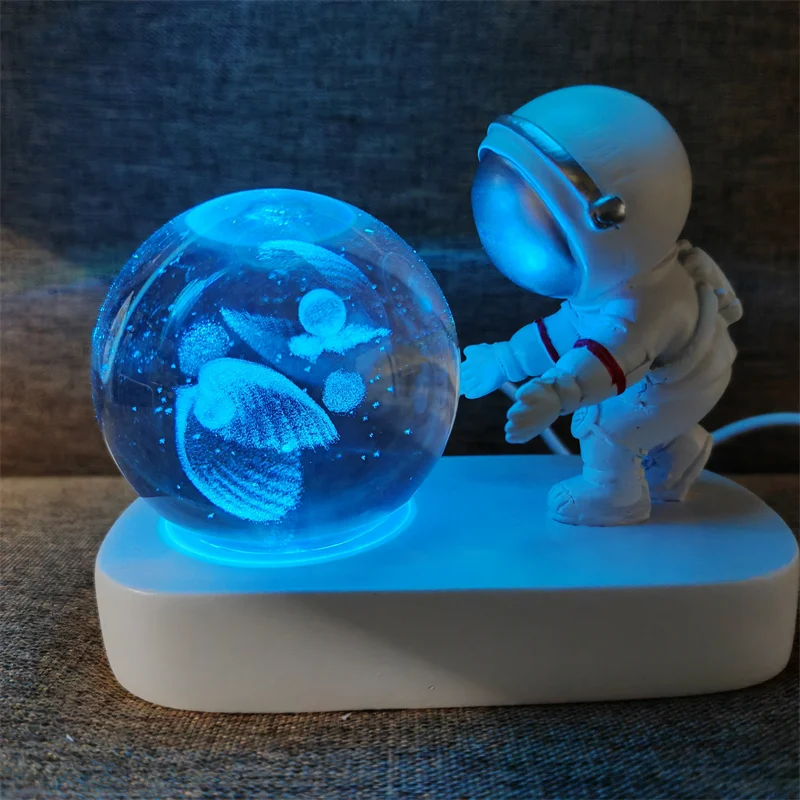 Bola de Cristal Criativa, Luz Noturna Led, Interface Usb, Presente Infantil, Decoração para Casa MDUG