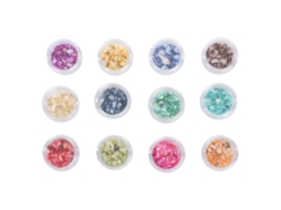 12 Lâminas De Cores Irregulares Retangulares Conchas Pedras Glitter Para Decoração De Unhas Arte De Unhas