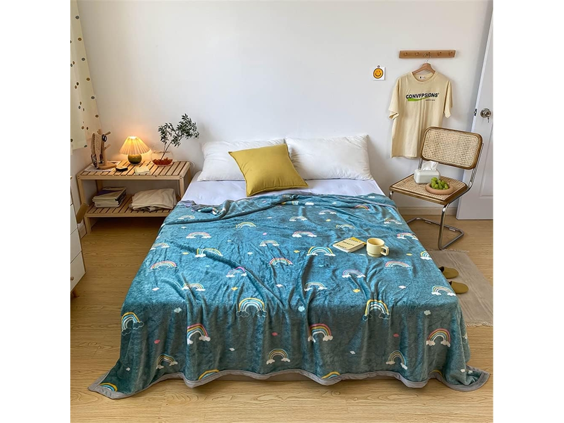 Manta de Inverno Fansu com Estampa Nórdica Fofa Macia e Quente em Flanela Grossa Ideal para Cama Crianças Sofá