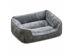 Cama Para E Bicho De Estimação Com Bordas Elevadas E Base Antiderrapante, Cinzenta