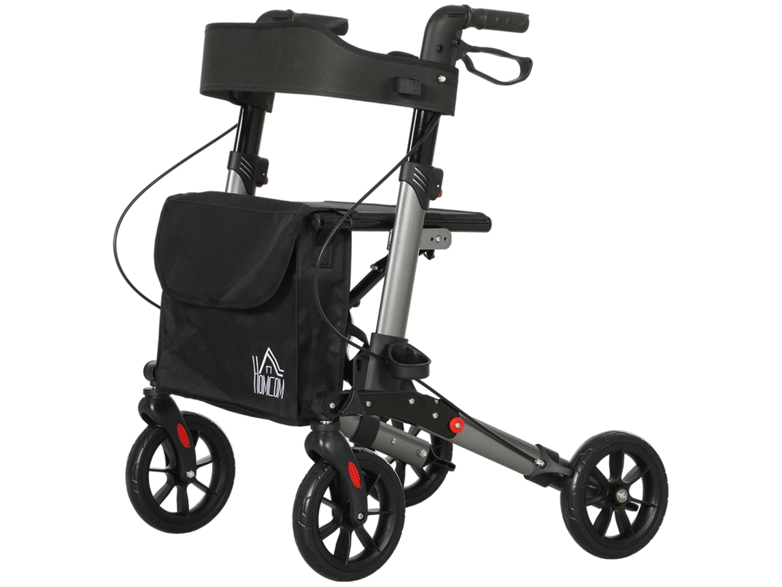 Rollator Idosos, Alumínio, Vermelho