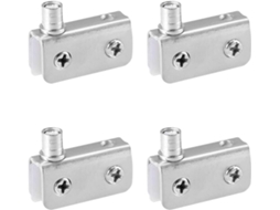 4-piece Glass Door Pivot Hinges, Stainless Steel Clip Hinges, Suitable For Glass Cabinet Doors With A Thickness Of 5-8mm.