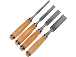 Kit Para Entalhe Em Madeira Com 4 Lâminas De Diferentes Espessuras E Formões.
