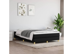 Vidaxl Estrutura De Cama Com Molas 140x200 Cm Tecido Preto