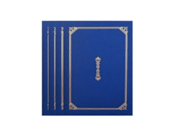 Rebe 4 Capas para Certificados A4 de Cor Azul Marinho com Borda Dourada para Diplomados e Reconhecimentos 30,5x22,5 Cm Azul