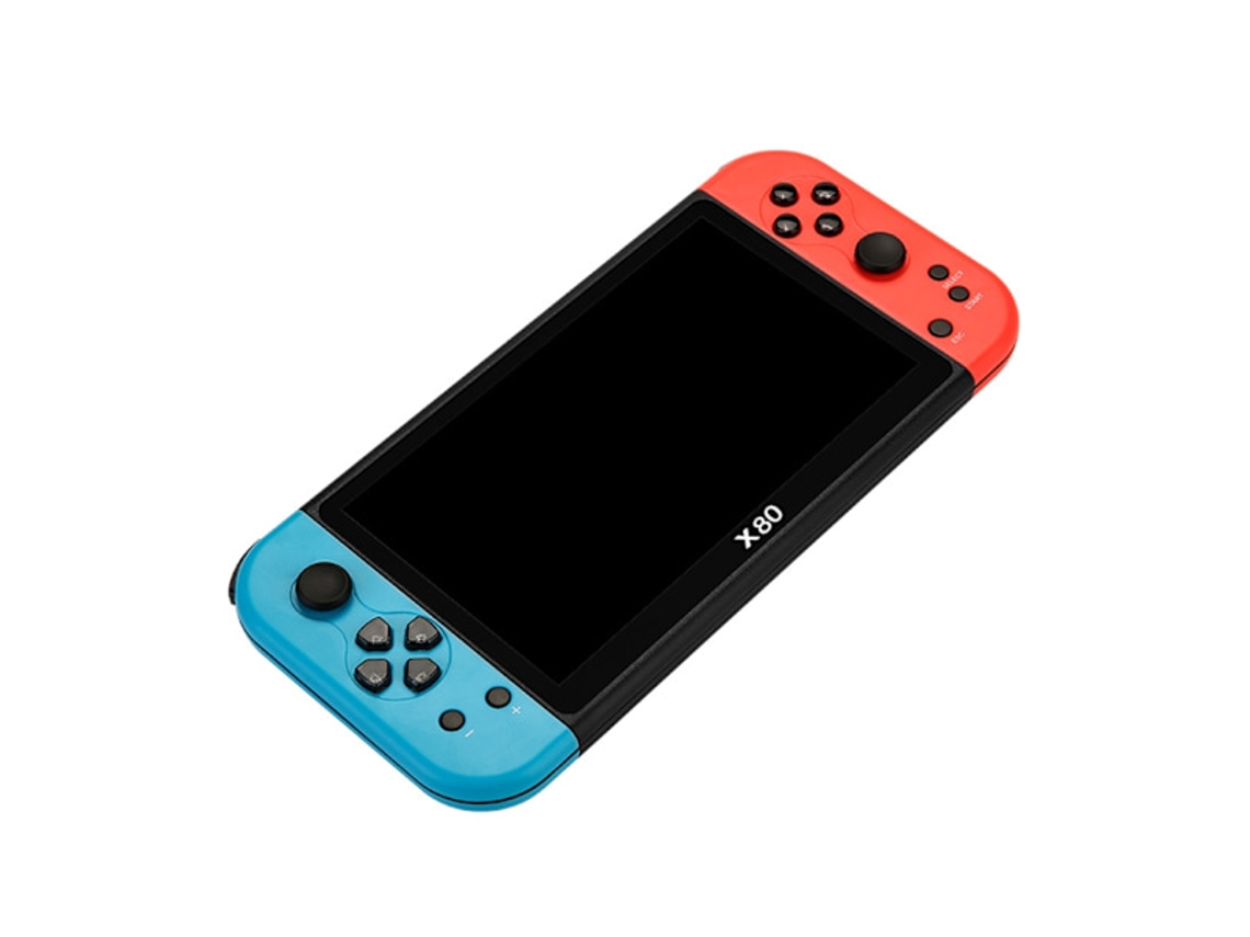 Console Portátil Retrô X80 com Mais de 10.000 Títulos Clássicos, 7 Polegadas AQUAFORGE