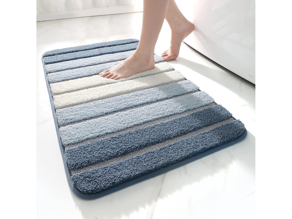 Tapete De Casa De Banho Extra Suave E Absorvente 40x60cm Azul