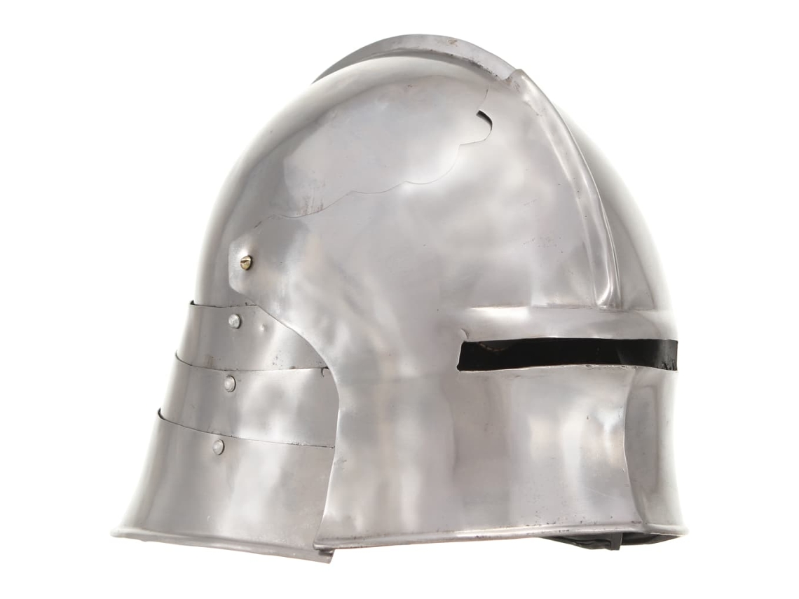 Capacete De Cavaleiro Medieval Vidaxl Prateado (34 X 21 X 25 Cm)