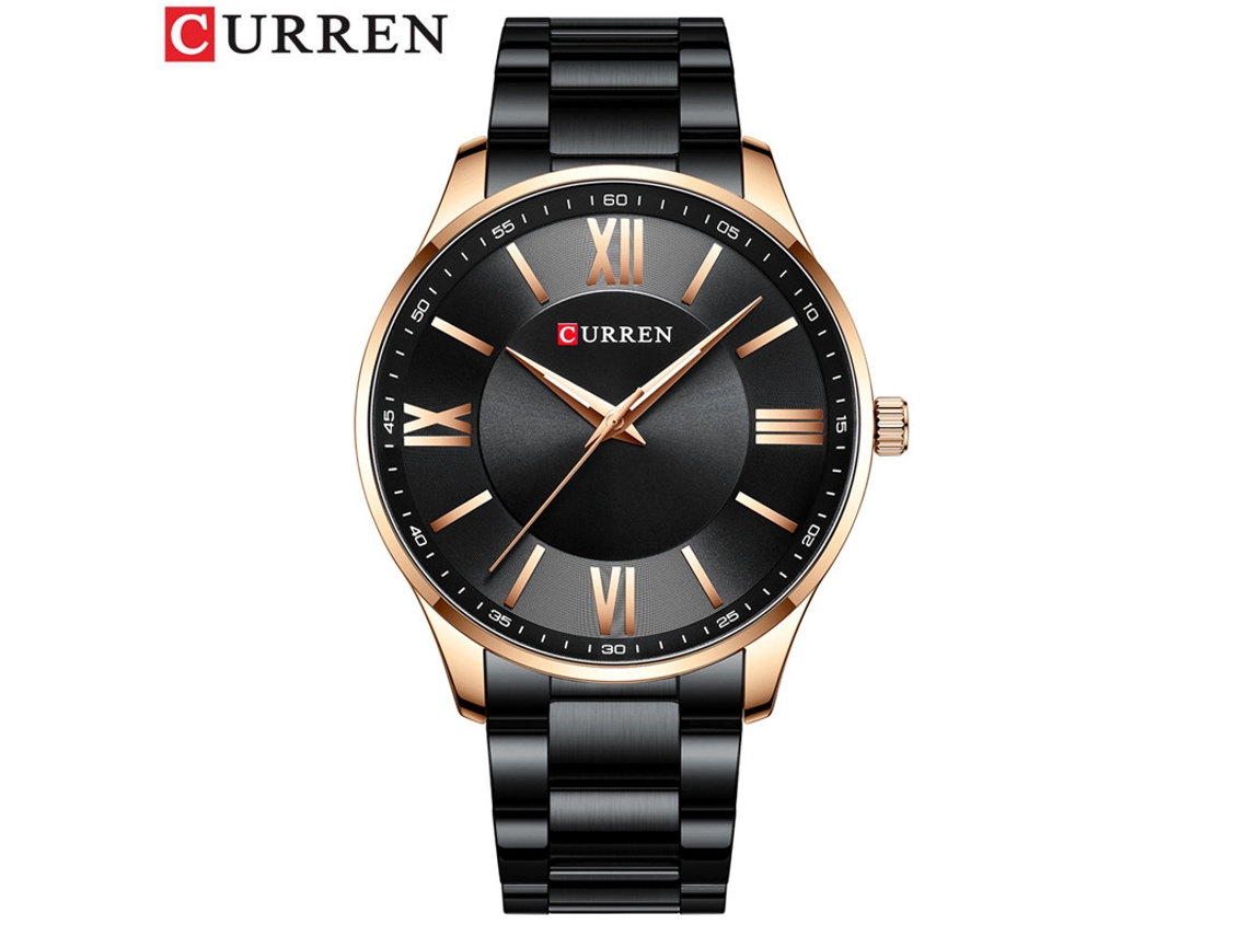 Relógio de Quartzo À Prova D'água , Estilo Fino, Pulseira de Aço Inoxidável, Relógio Masculino de Negócios e Moda. MDUG (preto)