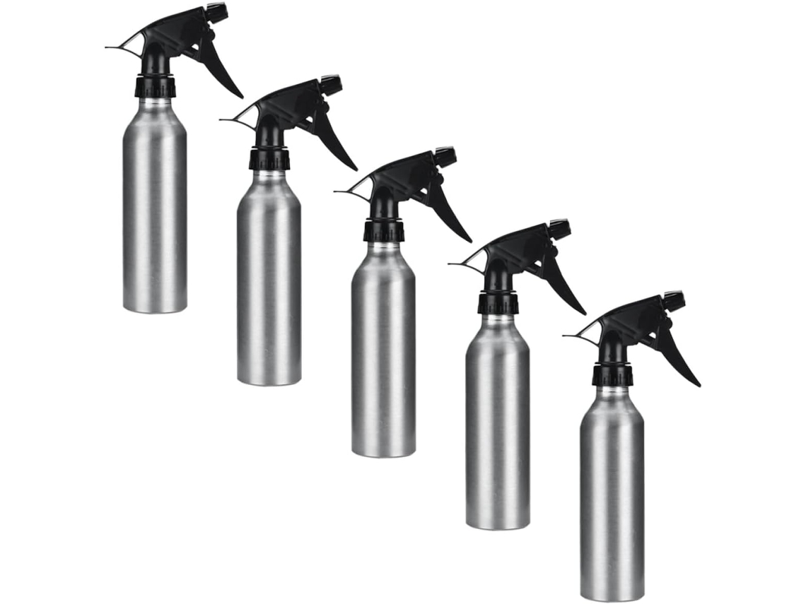 Ciieeo Frascos De Spray Vazios E Recarregáveis De Alumínio De 250ml, Pacote Com 5 Unidades, Prateados