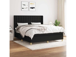 Vidaxl Cama Com Molas/colchão 160x200 Cm Tecido Preto