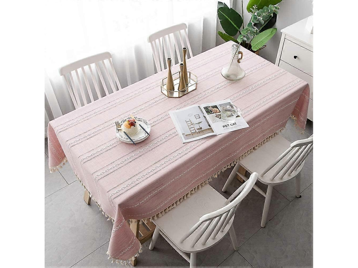 Toalha De Mesa Elegante De Algodão E Linho, Capa De Mesa De Cozinha Lavável Para Mesa De Jantar, Piquenique, Mesa De Festa