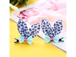 Pinza De Pelo Para Niña Lovely Con Estampado De Leopardo Y Lazos Florales Color Azul Cielo