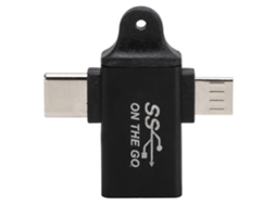 Aetheria adaptador Otg 2 em 1 Usb 3.0 para Micro Usb e Type C Suporta Transferência Rápida e Carregamento