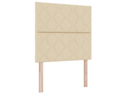 Conjunto 1 Cama Box Vidaxl Creme Tecido (120 X 200 Cm)