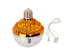 Rebe-bombilla Led Rgb Giratória 6w E27 Para Festa Com Cabo De 2,5m Para Ktv Bar