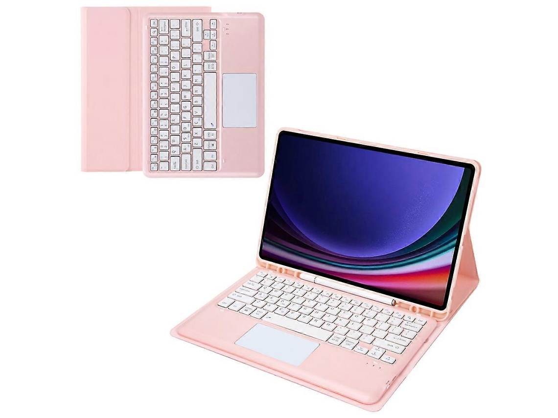 Teclado Bluetooth Com Touchpad, Suporte Para Caneta E Capa Para Tablet Samsung Galaxy Tab S10 / S9 Fe(plus)/ S9(plus) 12 (plus)