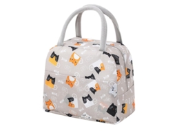 Lancheira Infantil Com Estampa De Gatinho, Térmica E Que Mantém Os Alimentos Frios, Com Bolsa De Gelo Embutida.