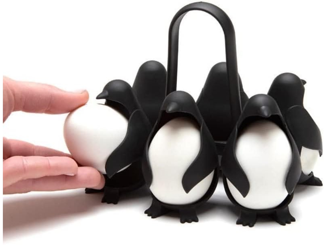 1 Utensílio De Cozinha Pinguim Cozedor De Ovos Organizador De Ovos