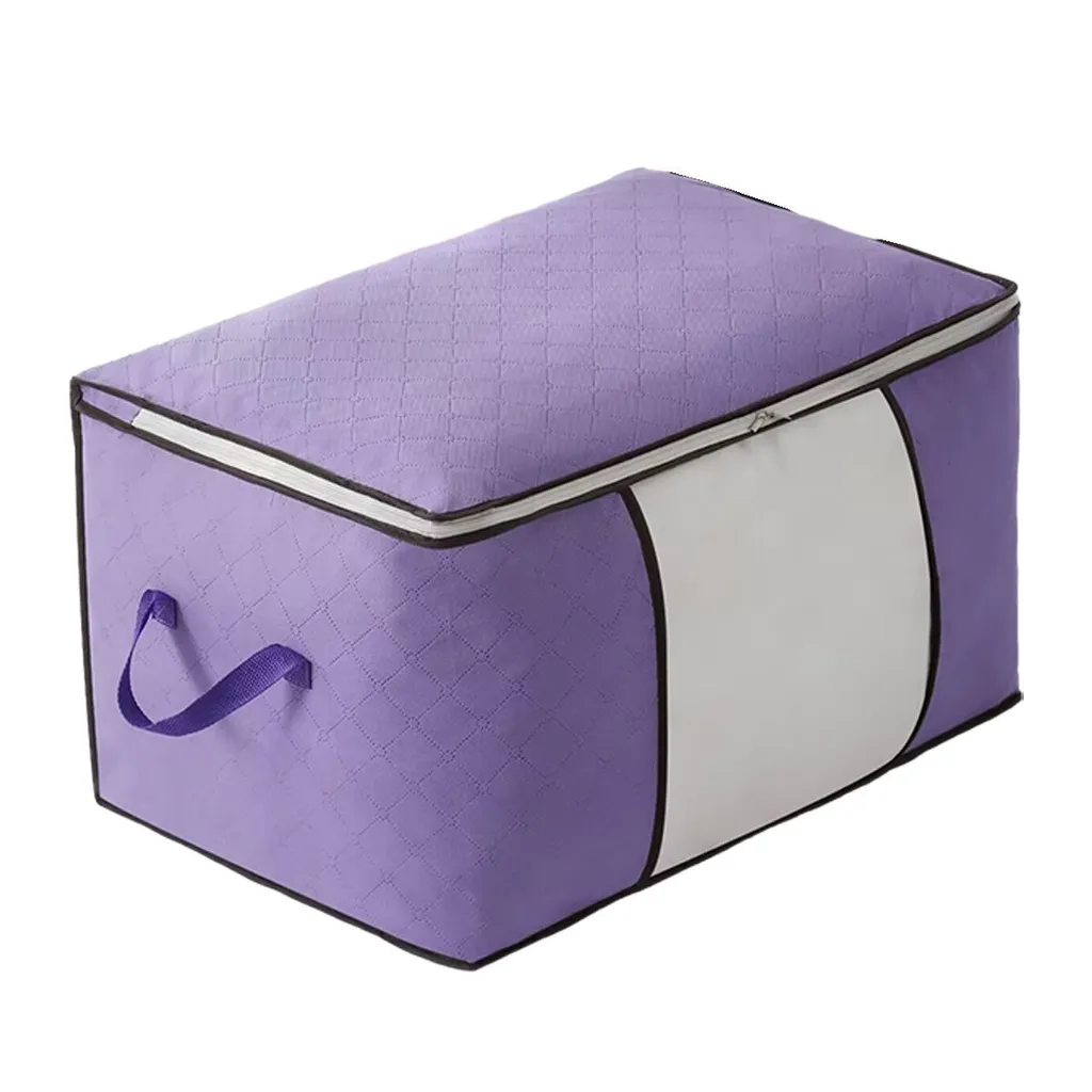 Saco Organizador Para Roupas, Edredons, Cobertores E Roupa De Cama, Com Zíper E Janela Transparente