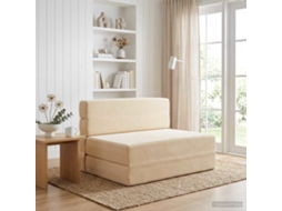 Vidaxl Sofá Cama Dobrável Creme 70 X 72 X 60 Cm Tecido