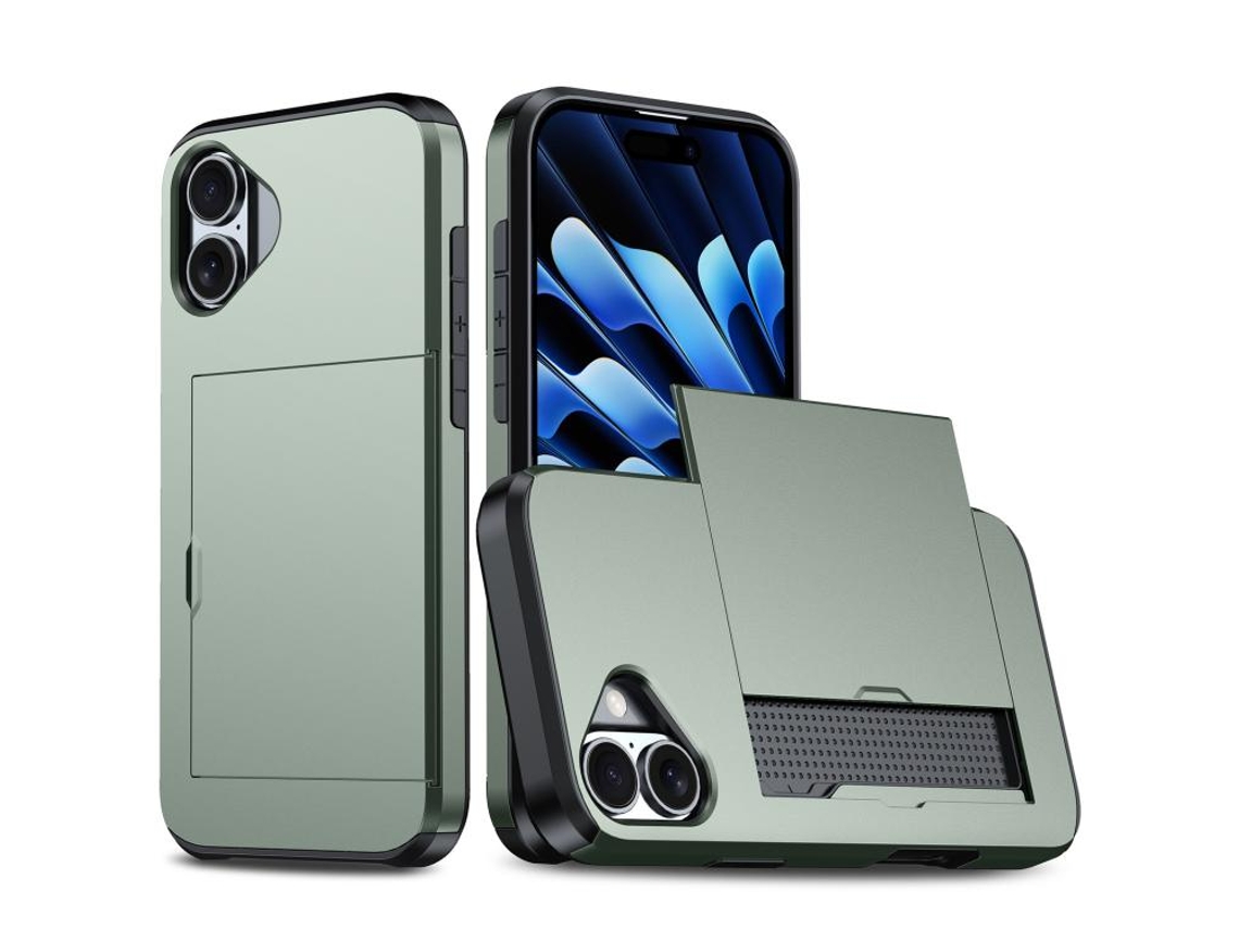 Capa Protetora À Prova De Choque Para Iphone 17 - Compartimento Para Cartão