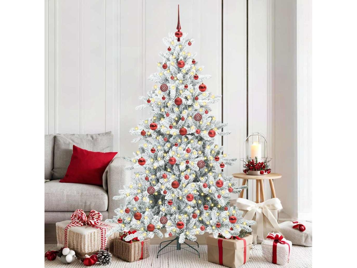 Vidaxl Árvore De Natal Articulada Artificial Branco 180 Cm Pvc E Aço