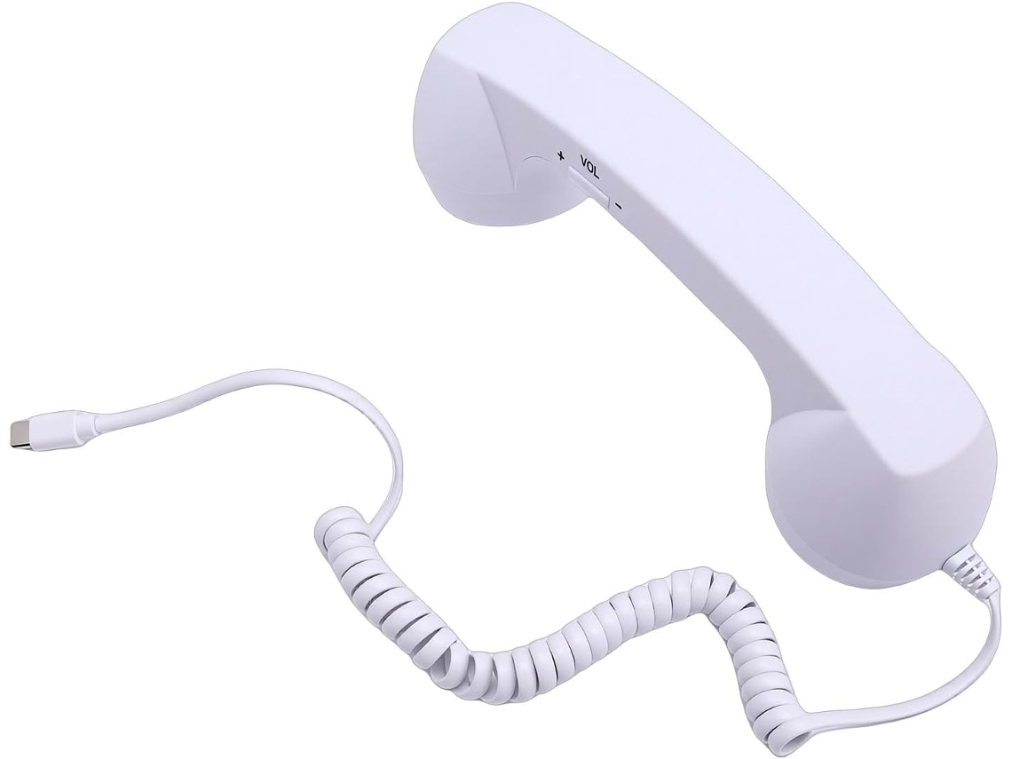 Telefone Retrô Tipo C, com Fio e Microfone com Cancelamento de Ruído. SFUSHOS