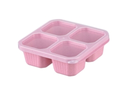 Conjunto De Recipientes Para Lanches Com 4 Divisórias - Marmitas Reutilizáveis Para Escola, Trabalho E Viagem