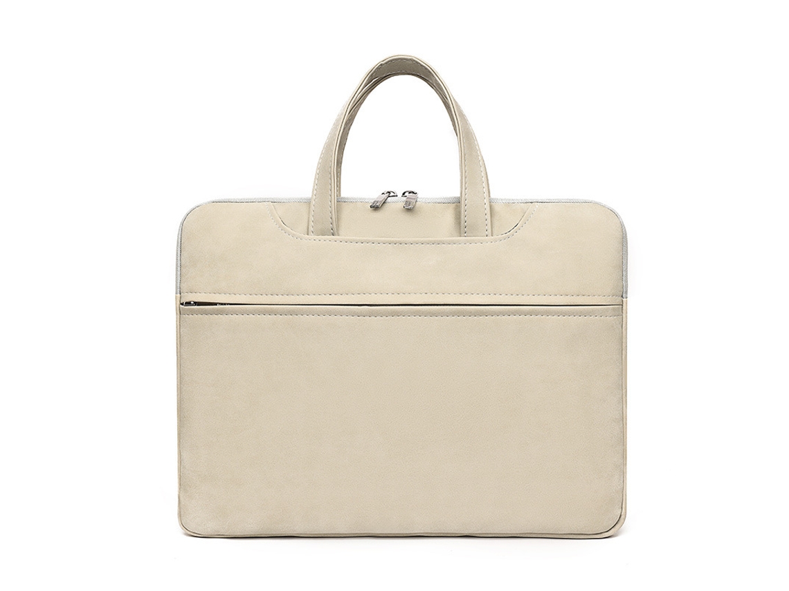 Bolsa Para Laptop De Grande Capacidade (cor Creme), Com Alça Fosca.
