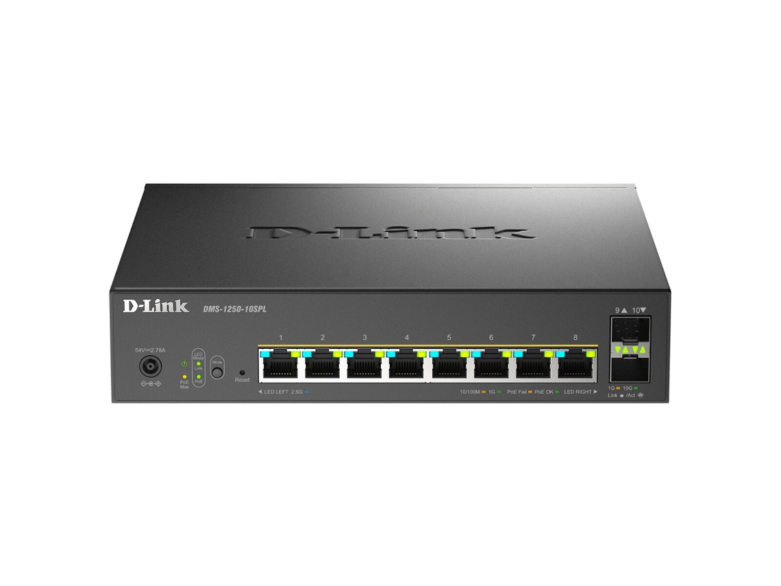 Switch D Link Dms 1250 10spl/e (preto 8 Rj45 X 8)