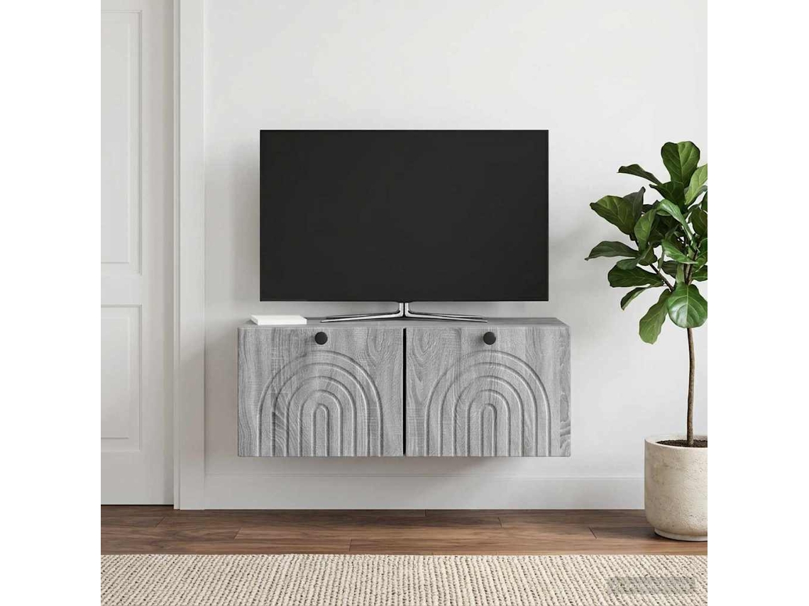 Vidaxl Gabinete De Tv De Parede Sonoma Cinzento 78,5 X 31 X 30 Cm