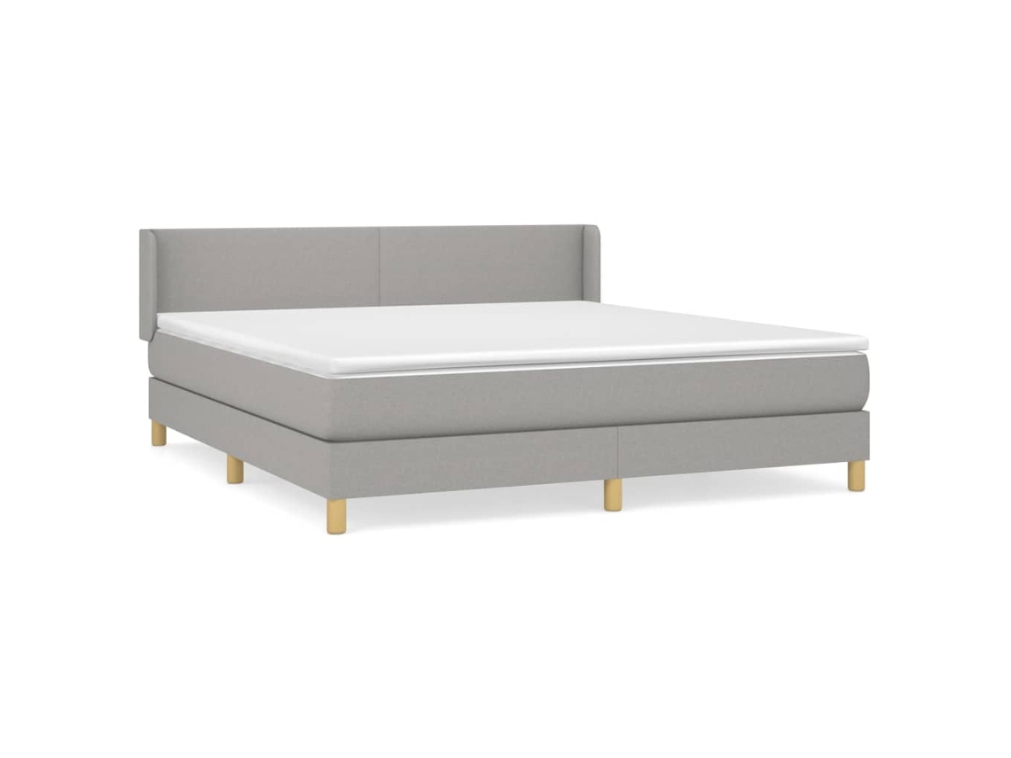 Cama com Molas/Colchão 180x200 Cm em Tecido Cinzento Claro MAISON EXCLUSIVE