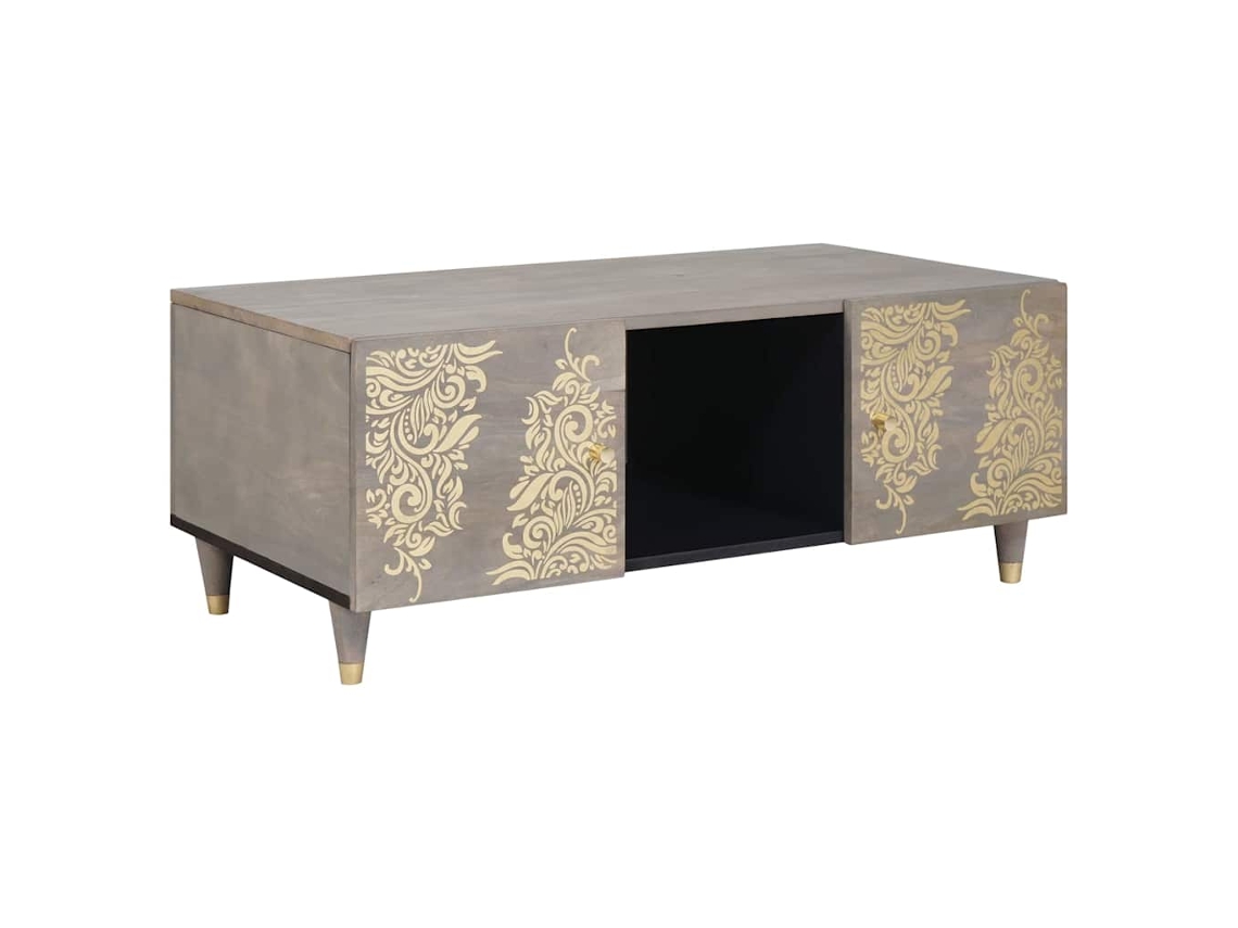 Conjunto 1 Mesa De Centro Vidaxl Castanho Madeira De Mangueira Maciça (100 X 54 X 40 Cm)