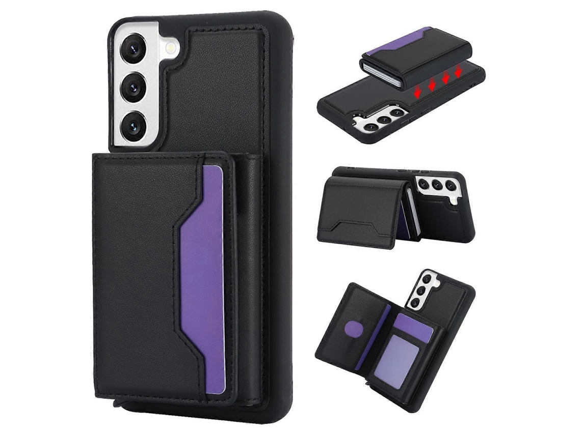 Capa De Celular Em Couro Com Compartimento Removível Para Cartões E Proteção Rfid Para Samsung Galaxy S23+