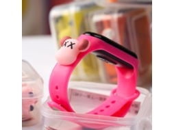 Relógio Digital Esportivo Infantil Led Resistente À Água Com Decoração De Urso Rosa Para Estudantes