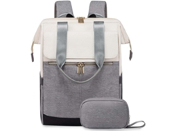 Mochila Feminina AQUAFORGE, para Laptop 15 polegadas, Impermeável, Cinza