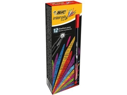 Marcador fino BIC Fineliner Intensity vermelho 12 peças