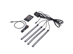 Luzes Internas de Carro Led Rgb com Controle Remoto e Reconhecimento de Música 48 Leds Plug And Play Ip65