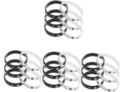 Conjunto Nuobesty com 24 pulseiras decorativas elásticas de silicone com design de estrela para festivais e eventos.