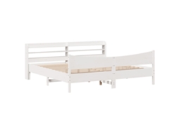 Bed Frame, Bed Frames Vidaxl Branco Madeira De Pinho (180 X 200 Cm)