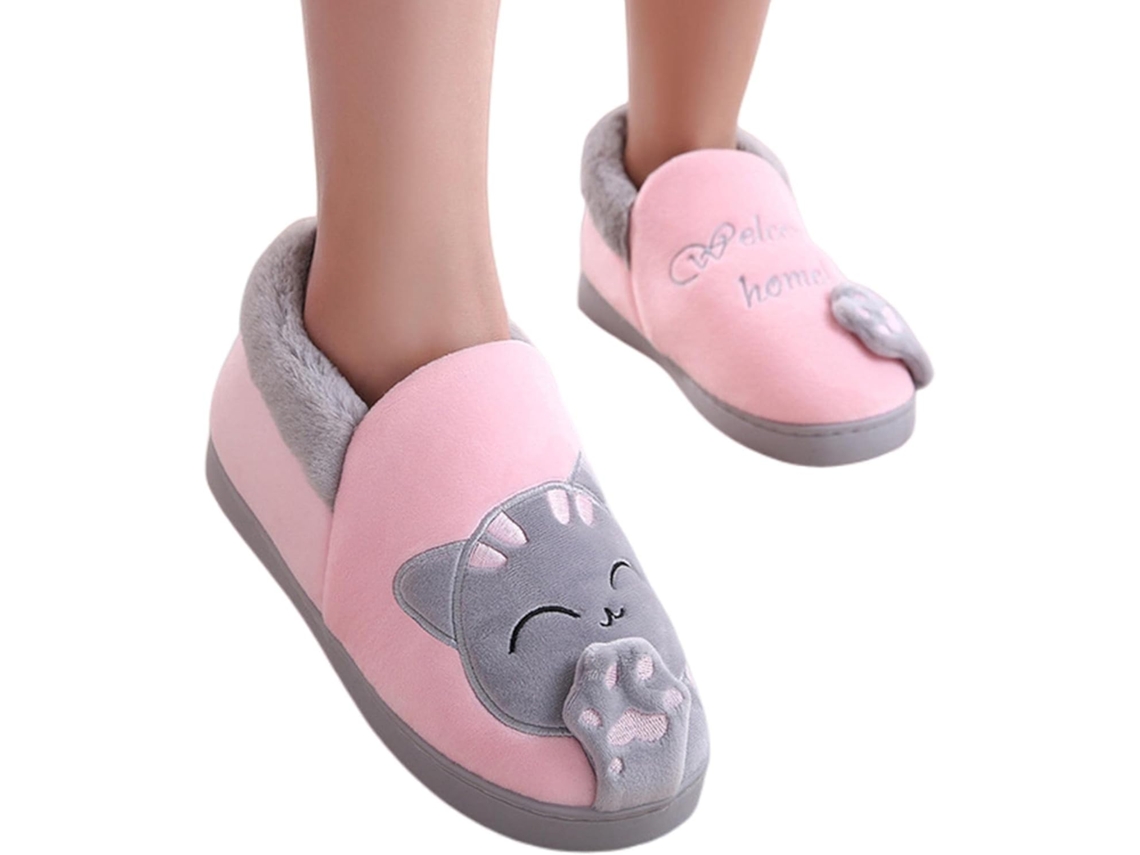 Pantufas Femininas para Casais, de Inverno Casa, Desenho Animado Rena, Antiderrapantes e Macias, Masculinas
