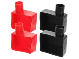 Conjunto de 4 protetores quadrados de silicone para terminais de bateria - Duráveis