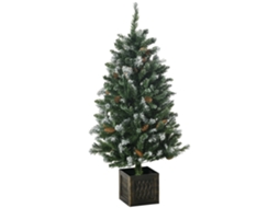 Árvore De Natal Artificial Nevada Altura 120 Cm Com 328 Ramos E Suporte Metálico Verde