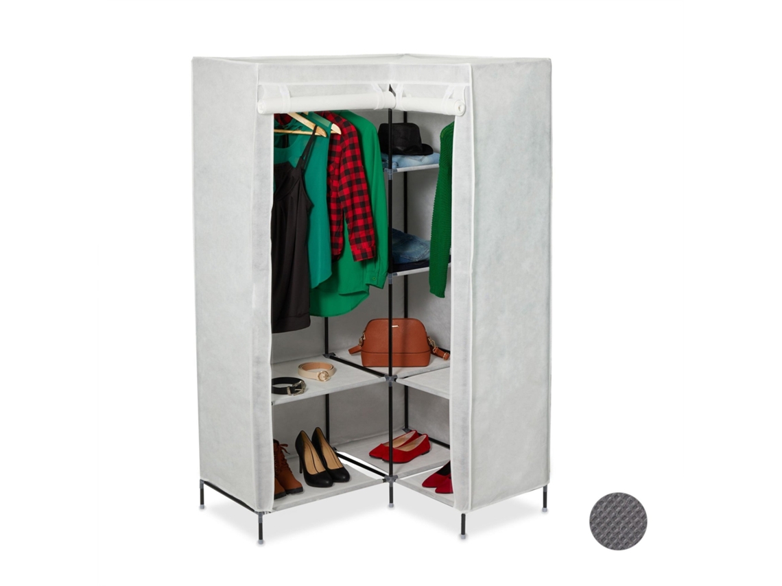 Guarda-roupa De Metal Com Portas Deslizantes E Cobertura De Tecido
