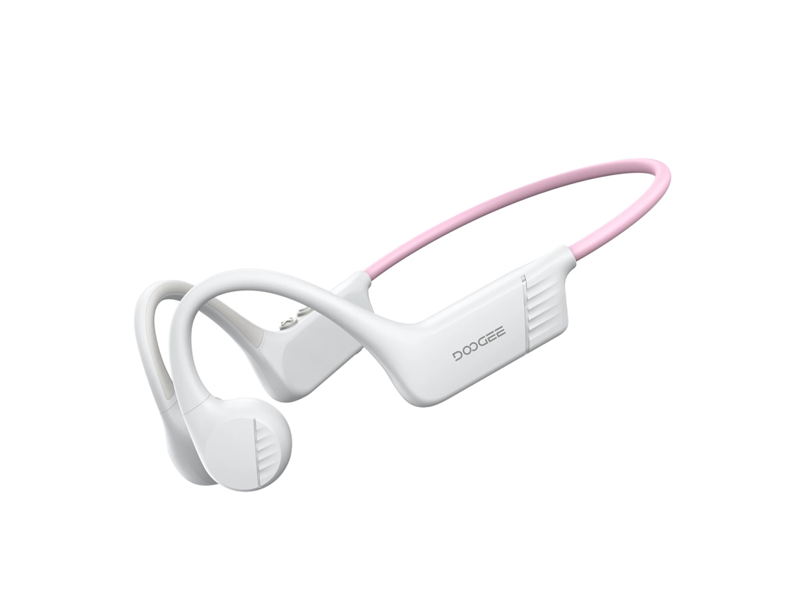 Fones De Ouvido De Condução Óssea, 10 Horas De Duração Da Bateria, Design À Prova D'água, Branco-rosa