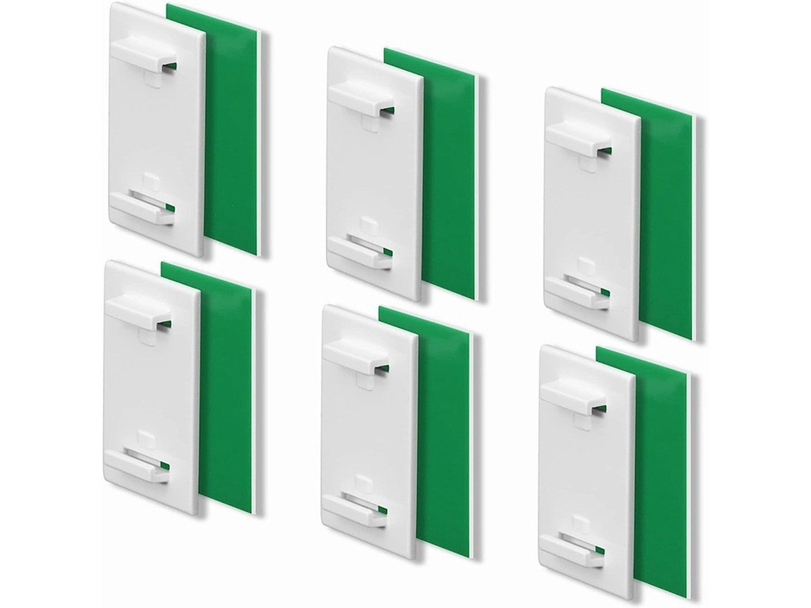 Conjunto Com 6 Ganchos Autoadesivos Verdes Para Cortinas, Com Placas Para Pendurar Cortinas Plissadas, Sem Necessidade De Pregos