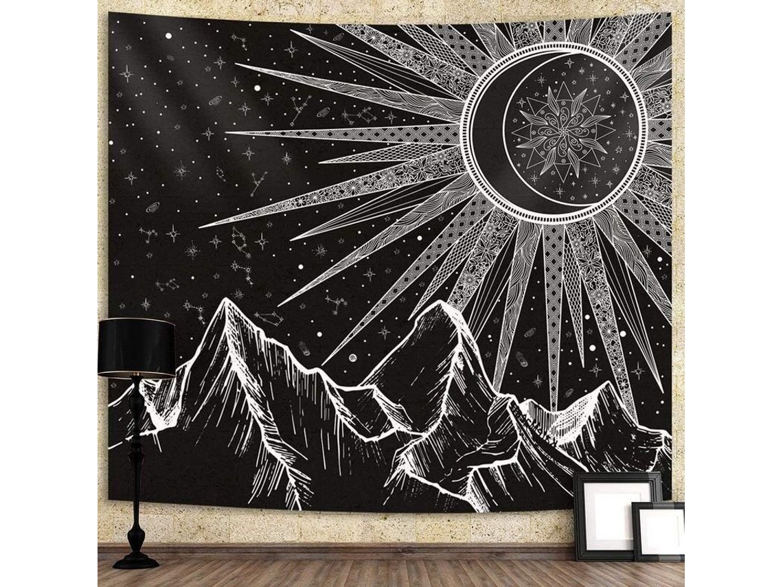 Tejido Sun Moon Bohemio Montaña Estrella Para Dormitorio Decoración Pared Estética Colgante