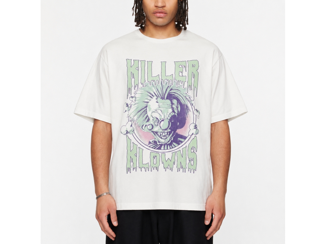 Rockinstone Killer Klowns Pastel Popcorn White Adult T-shirt Size:m