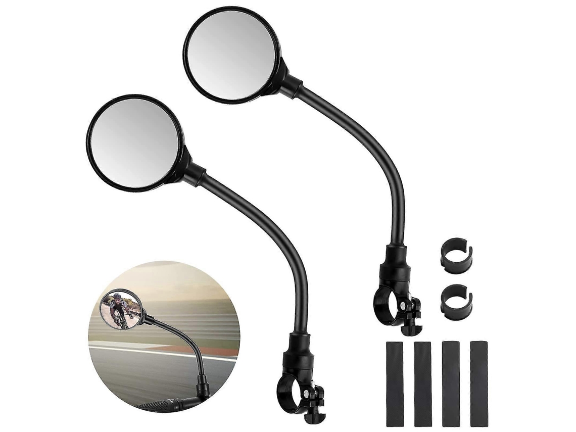 Espelhos retrovisores responsivos para guidão de bicicleta, 2 peças, grande angular ajustável em 360 graus.